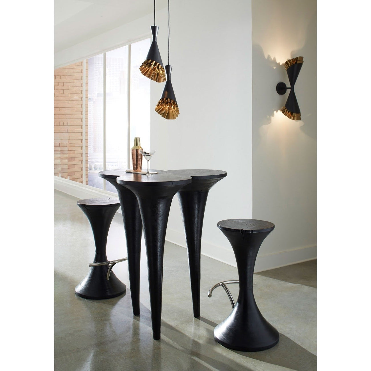 Marley Bar Table-Phillips Collection-PHIL-TH94483-Dining TablesBurnt-Chamcha Wood-2-France and Son