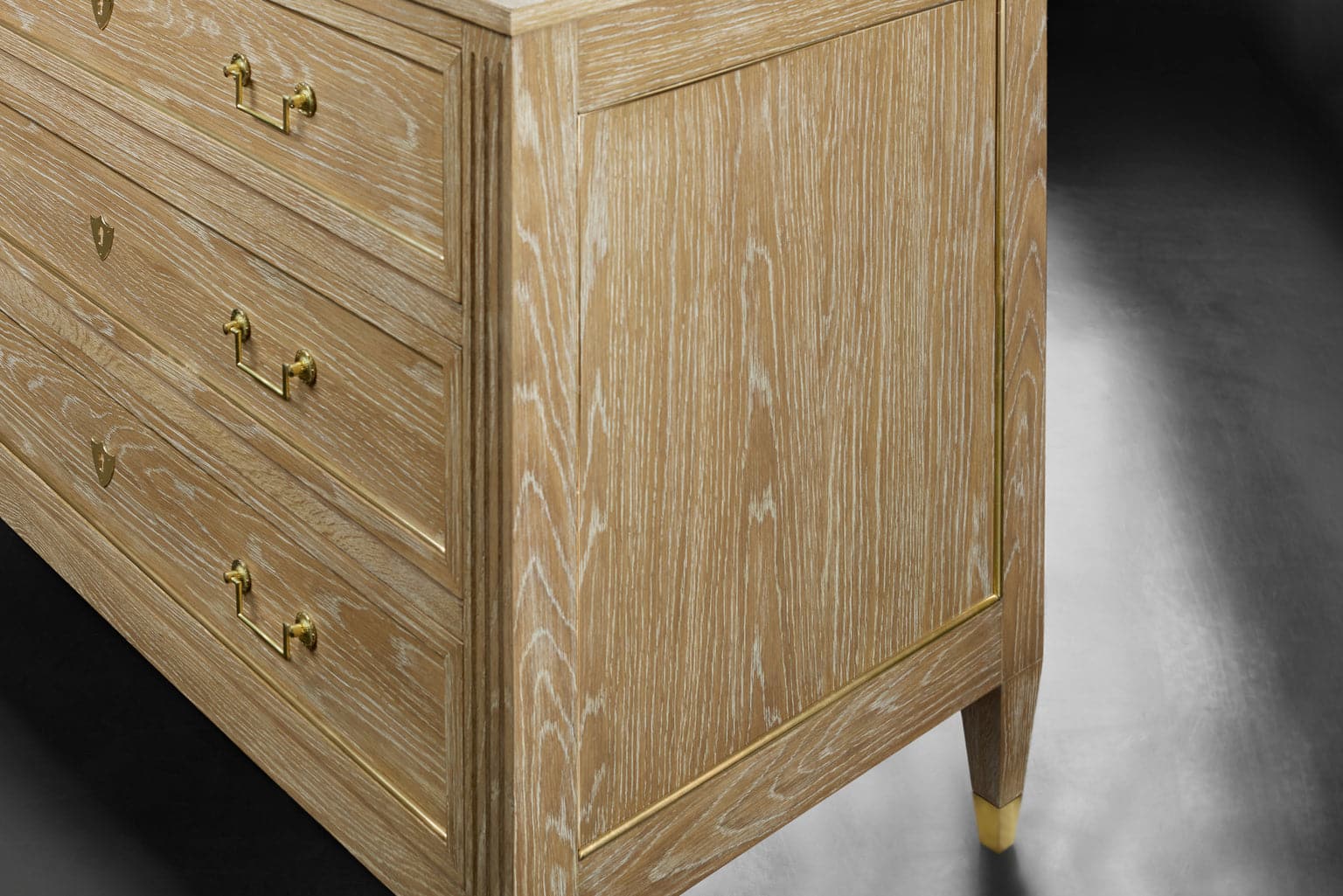 French Three Drawer Commode-Oak
