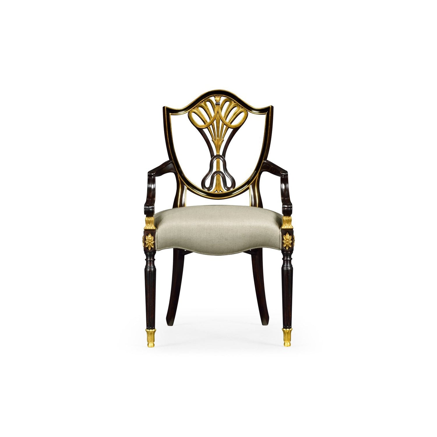 Shield Back Arm Chair-Jonathan Charles-JCHARLES-495819-AC-PBG-F200-Dining ChairsPaint Grey-Skipper-3-France and Son