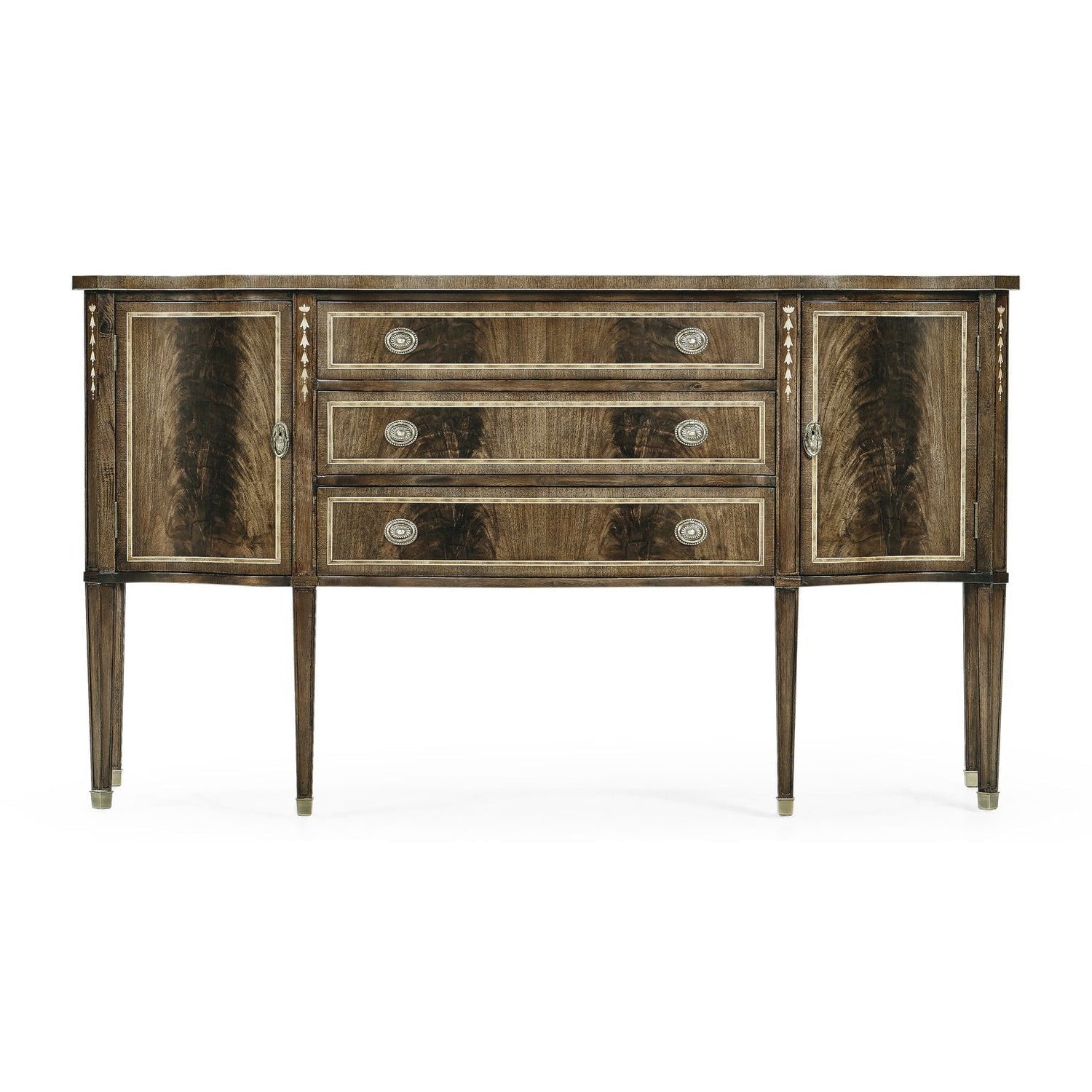Mahogany Sideboard with Curved Doors-Jonathan Charles-JCHARLES-492637-MAH-Sideboards & CredenzasMahogany-6-France and Son