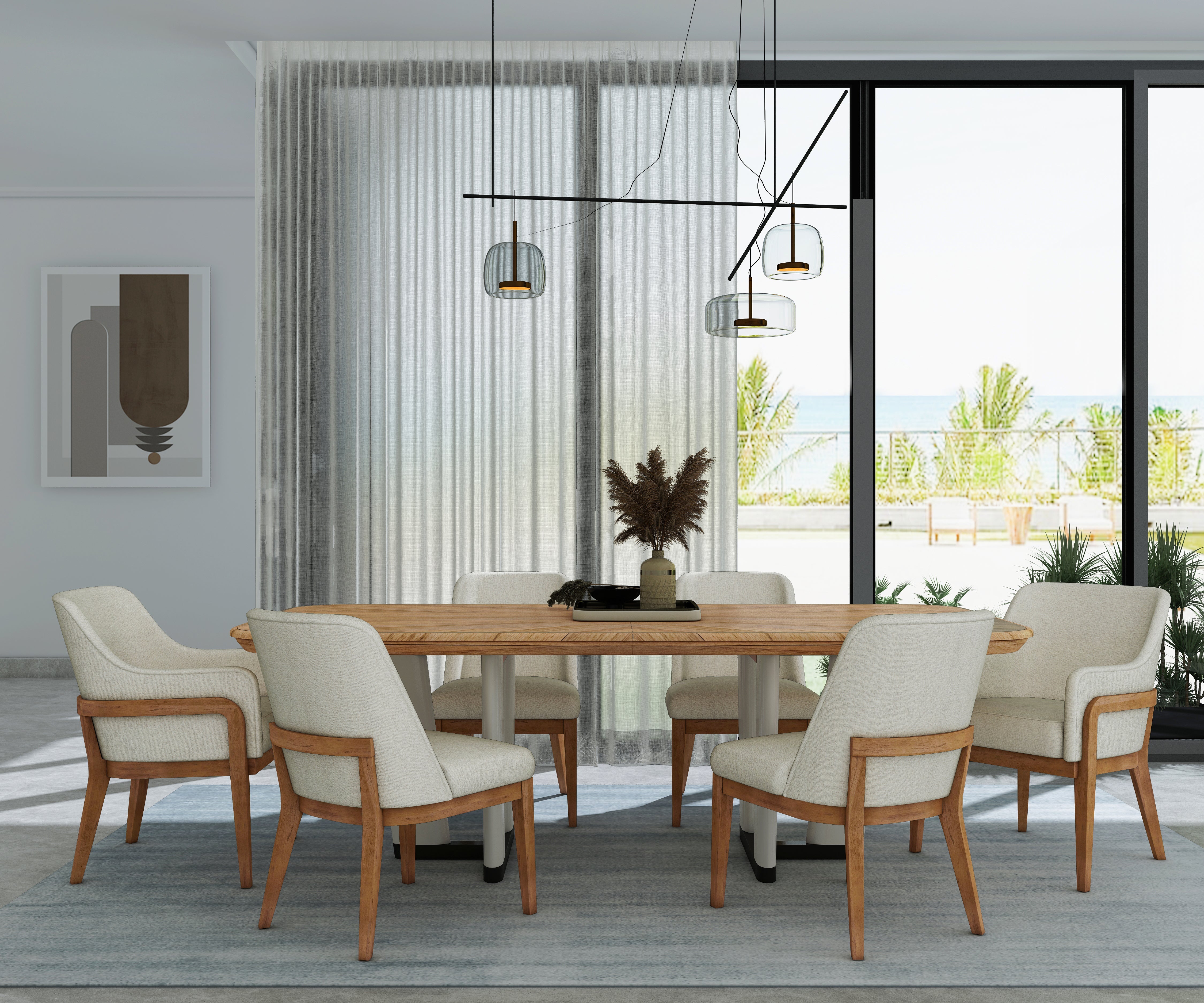 Portico Upholstered Side Chair - Brown, White