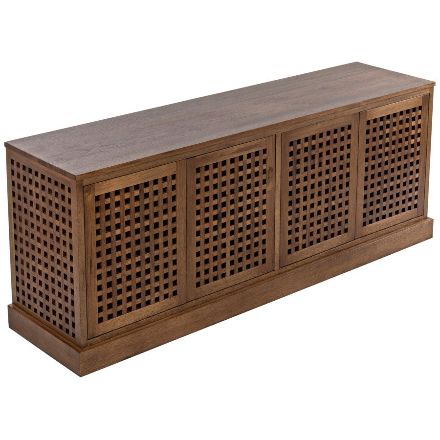 Genti 4 Door Sideboard-Noir-NOIR-GCON303DW-4-Sideboards & Credenzas-5-France and Son
