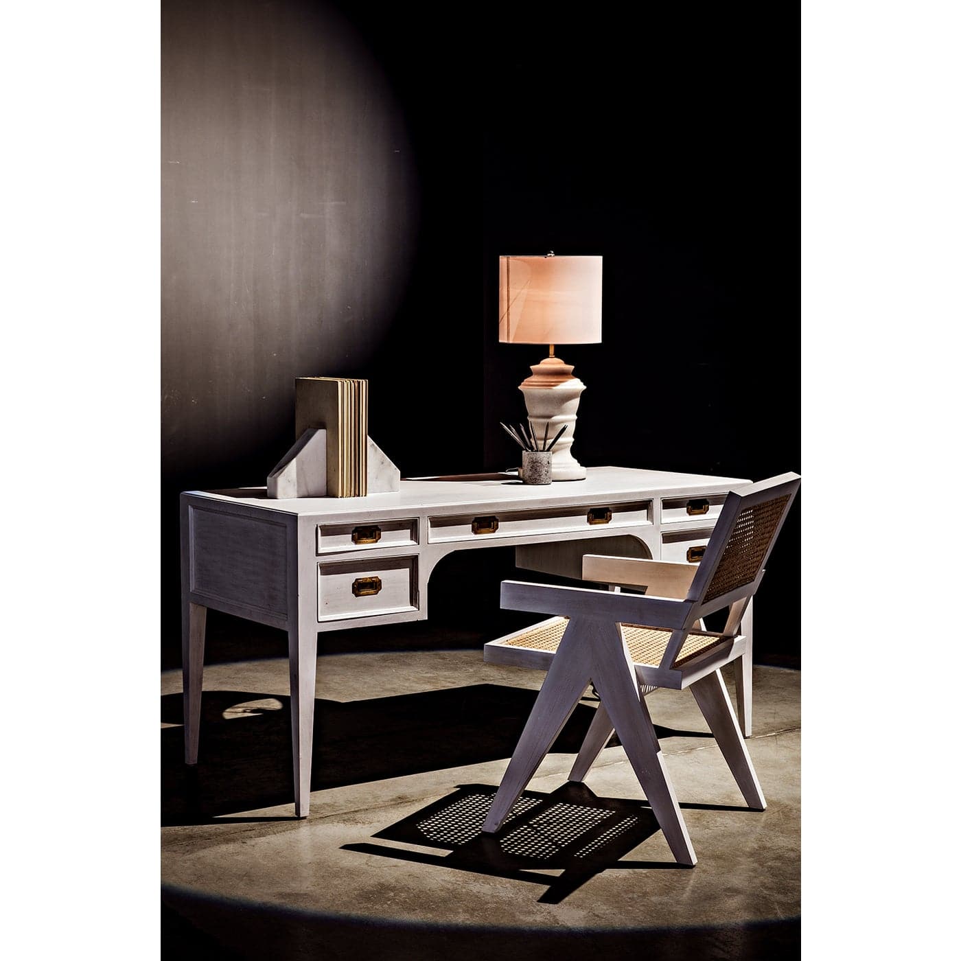 Africa Desk - White Wash-Noir-NOIR-GDES174WH-Desks-2-France and Son