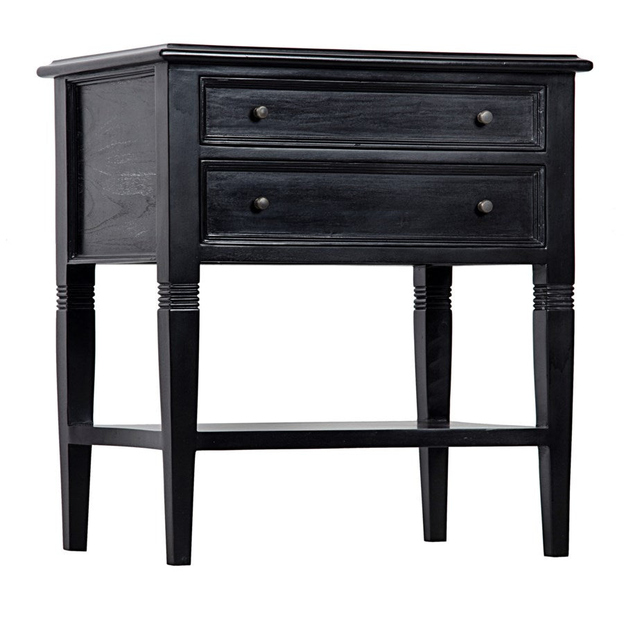 Oxford 2-Drawer Side Table-Noir-NOIR-GTAB246HB-DressersBlack-1-France and Son
