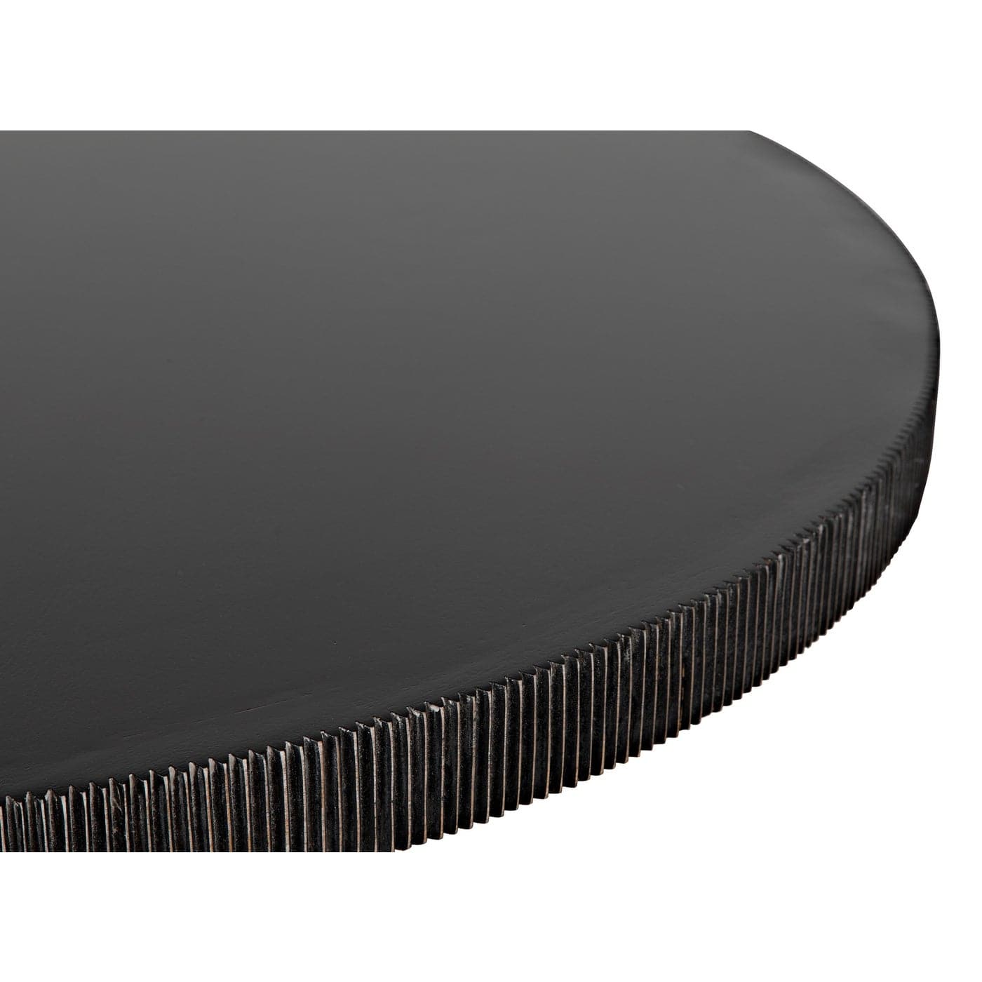 Portobello Dining Table - Hand Rubbed Black With Light Brown Trim-Noir-NOIR-GTAB560HB-Dining Tables-8-France and Son