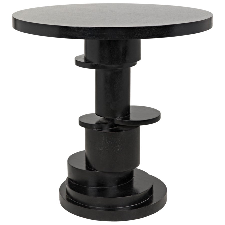 Hugo Side Table, Hand Rubbed Black-Noir-NOIR-GTAB886HB-Side Tables-1-France and Son