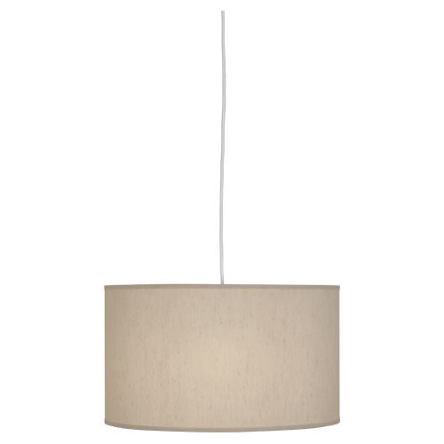 Elena Medium Pendant-Robert Abbey Fine Lighting-ABBEY-B168-PendantsPainted White Bone Dupoini Fabric Shade-1-France and Son
