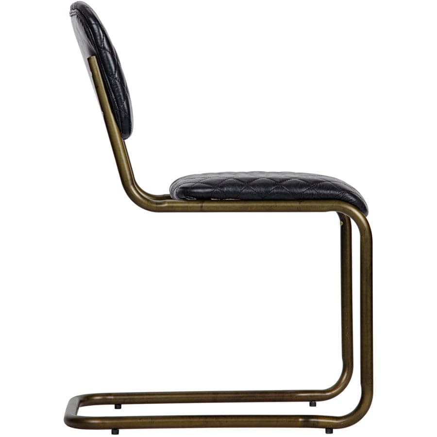 0037 Dining Chair, Metal and Leather-Noir-NOIR-LEA-C0037B-Dining Chairs-3-France and Son