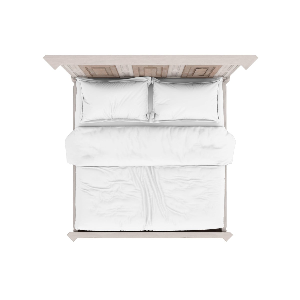 Alcove King Panel Bed - Brown, White