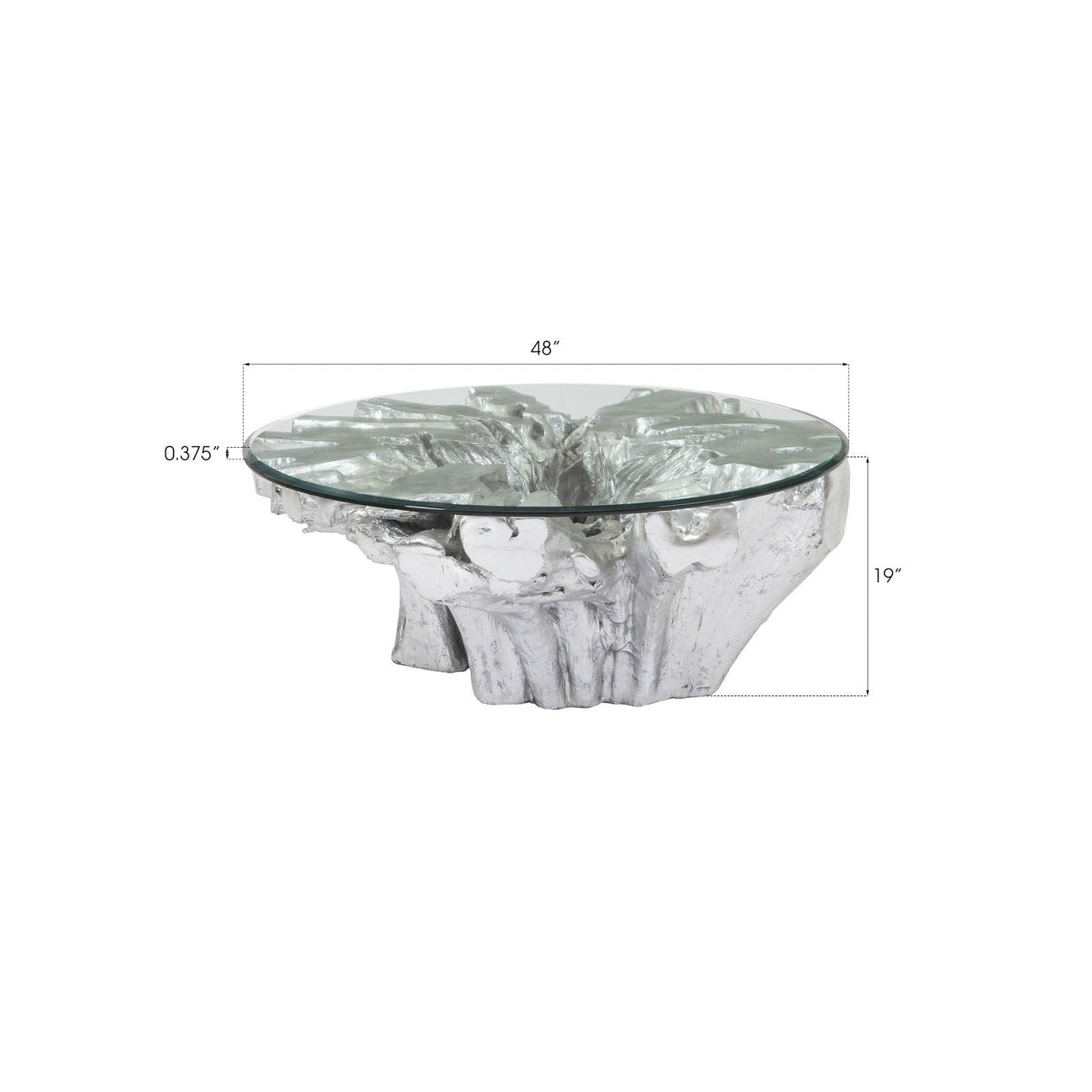 Otis Root Coffee Table with Glass-Phillips Collection-PHIL-PH67967-Coffee Tables-2-France and Son
