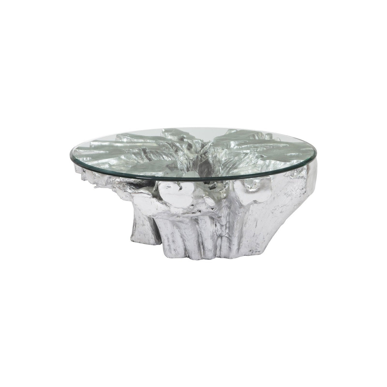 Otis Root Coffee Table with Glass-Phillips Collection-PHIL-PH67967-Coffee Tables-1-France and Son