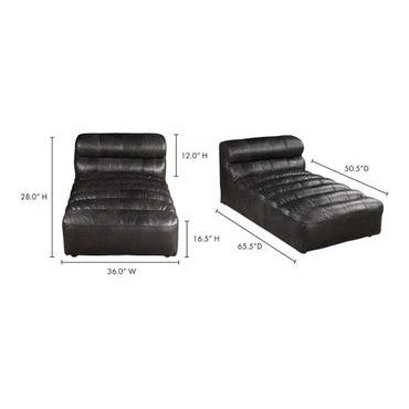 Ramsay Leather Chaise-Moes-MOE-QN-1010-01-Chaise LoungesAntique Black-8-France and Son