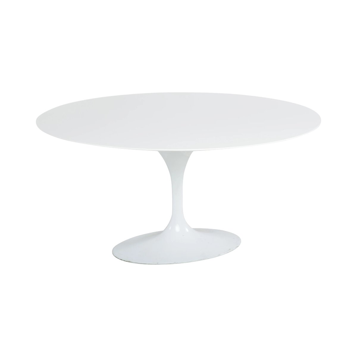 White Quartz Tulip Table with metal base