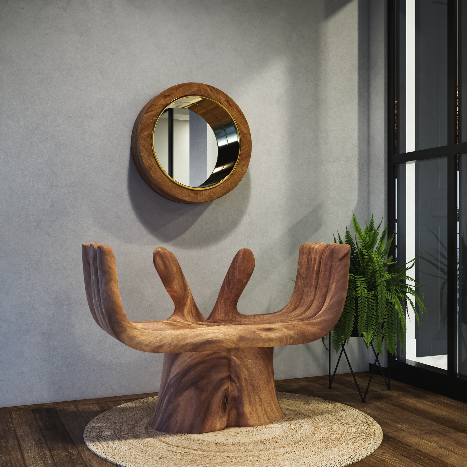 Helping Hands Bench-France & Son-FL1333RAW-Lounge ChairsNatural-5-France and Son