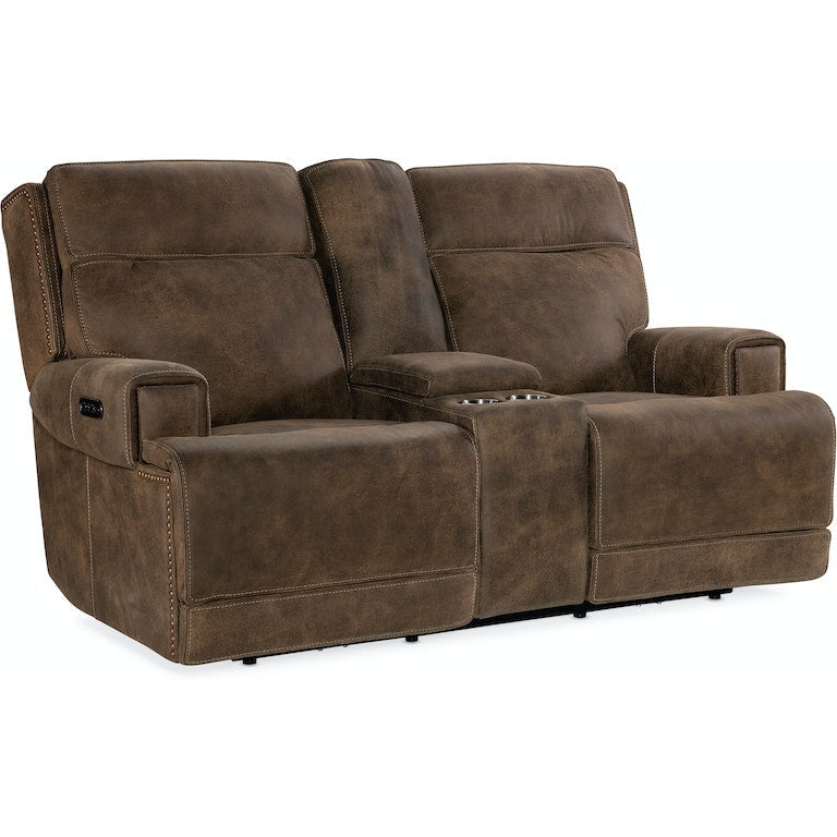 Wheeler Power Console Loveseat with Power Headrest-Hooker-HOOKER-SS762-PHZC2-085-Lounge Chairs-1-France and Son