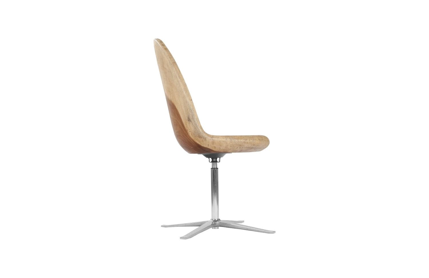 Smoothed Swivel Chair Chamcha Wood - Stainless Steel Base-Phillips Collection-PHIL-TH100627-Chair-3-France and Son