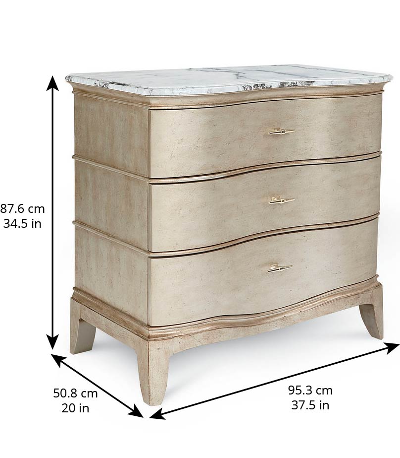 Starlite Bachelor Chest - Silver, White