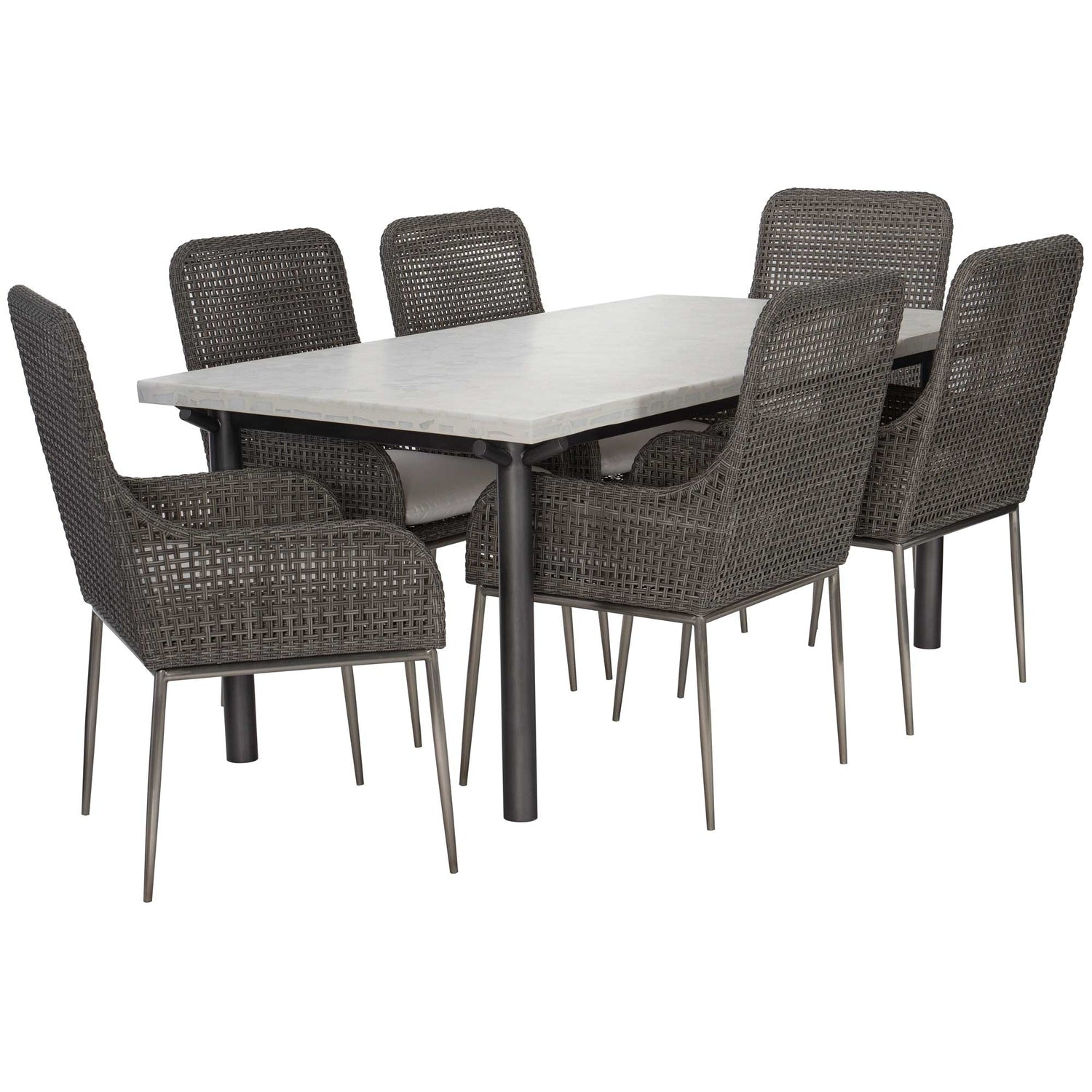 Antilles Wicker Arm Chair-Bernhardt-BHDT-X0161WX-Dining Chairs-2-France and Son