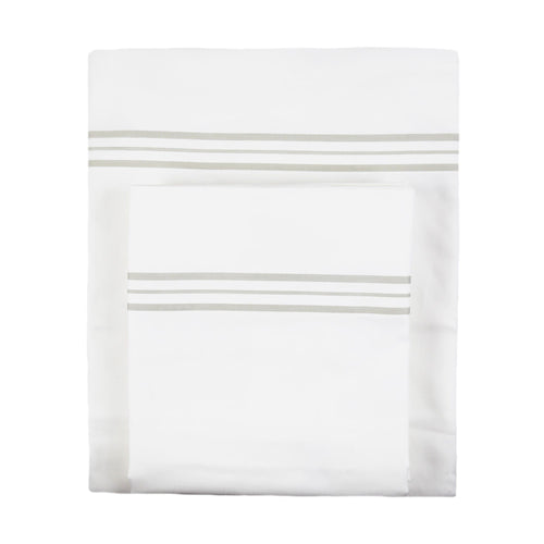 Hem Stripe Sheet Set-Ann Gish-ANNGISH-YSETSSCSCK-WHI-TAU-BeddingWhite Taupe-Cal King-6-France and Son