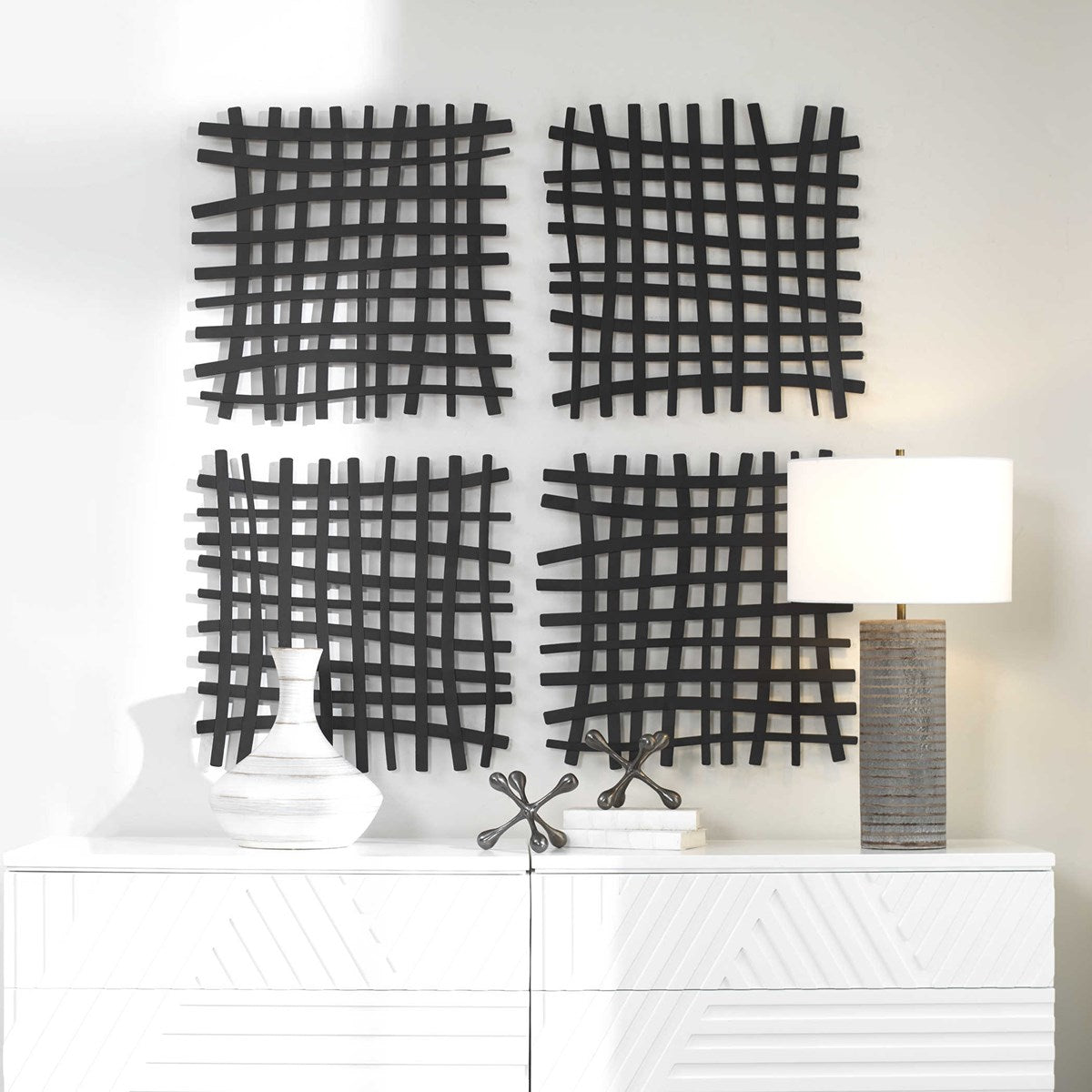 Uttermost Gridlines Iron Wall Decor-Uttermost-UTTM-04293-Wall DecorBlack-1-France and Son