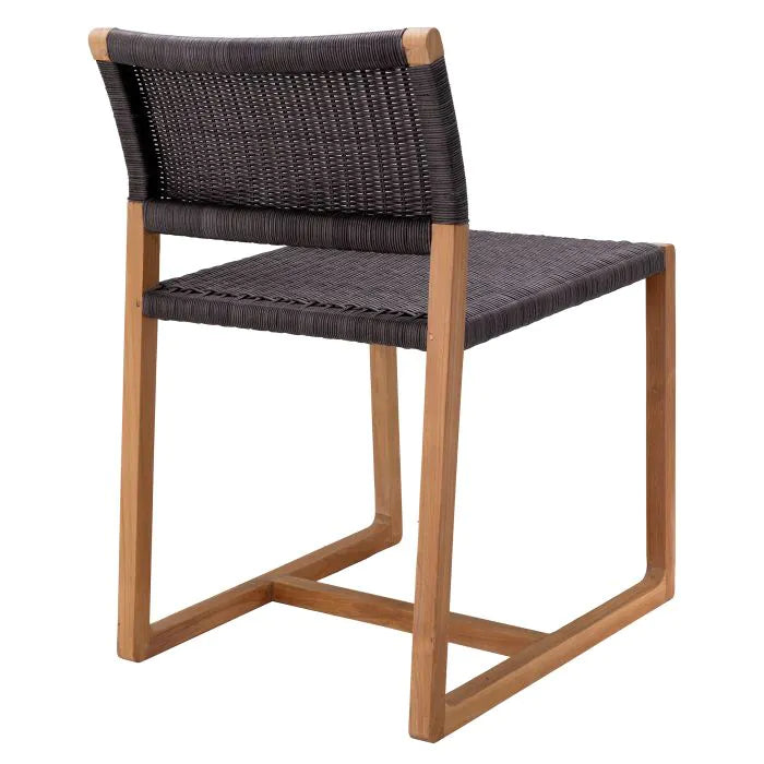 Outdoor Dining Chair Griffin-Eichholtz-EICHHOLTZ-117228-Outdoor Dining ChairsNatural Teak with Black Weave-2-France and Son