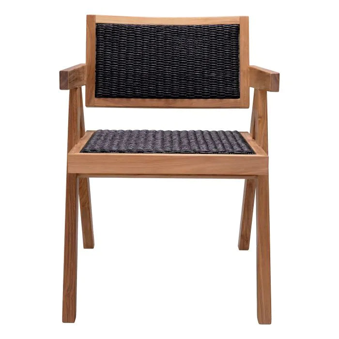 Outdoor Dining Chair Kristo-Eichholtz-EICHHOLTZ-117311-Outdoor Dining ChairsNatural with Black Teak-2-France and Son