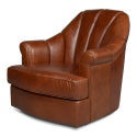Scoth Swivel Chair In Distilled Leather-SARREID-SARREID-53895-Lounge Chairs-1-France and Son