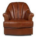 Scoth Swivel Chair In Distilled Leather-SARREID-SARREID-53895-Lounge Chairs-2-France and Son