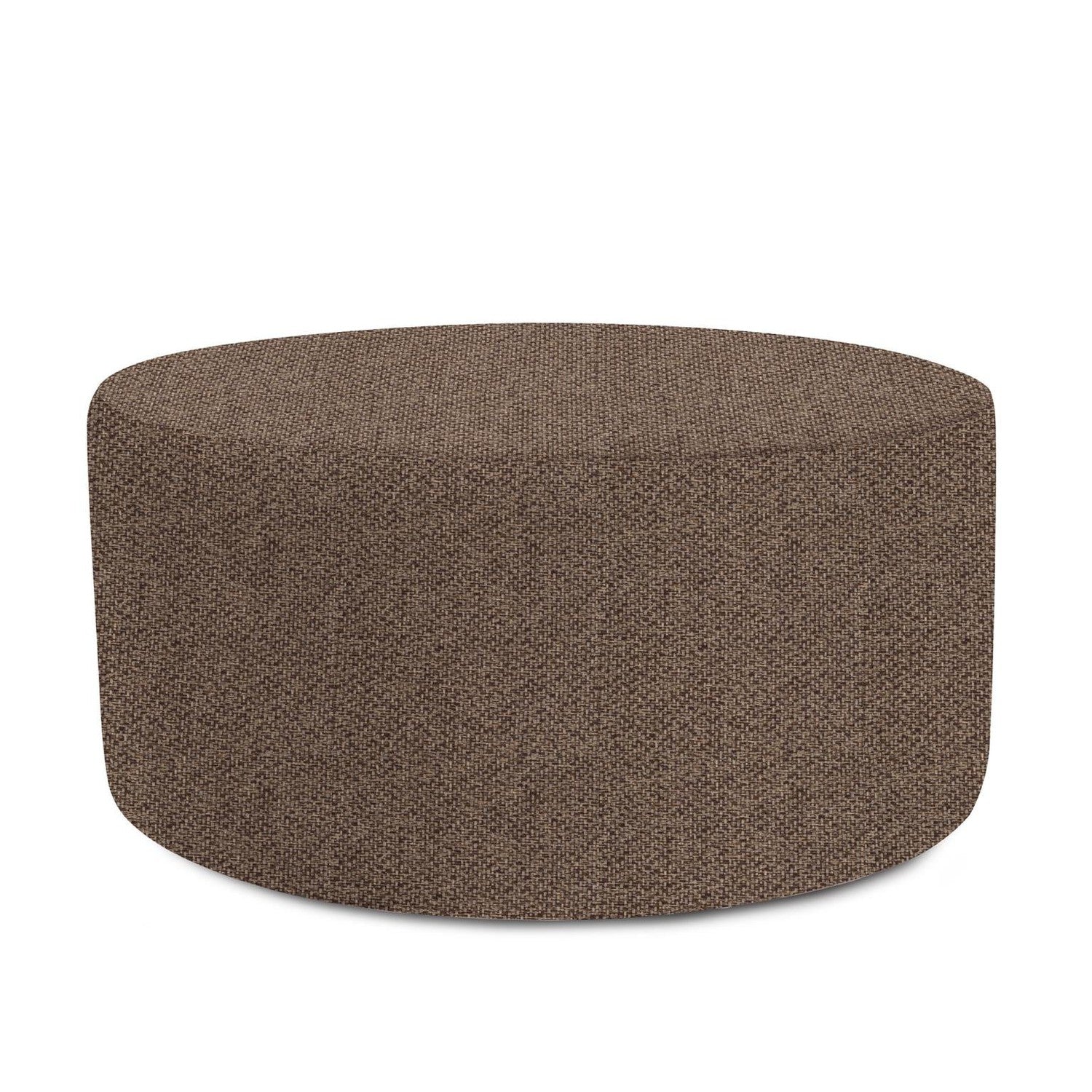 Universal Round Ottoman-The Howard Elliott Collection-HOWARD-132-1288-Stools & OttomansChocolate-100% Polyester-11-France and Son