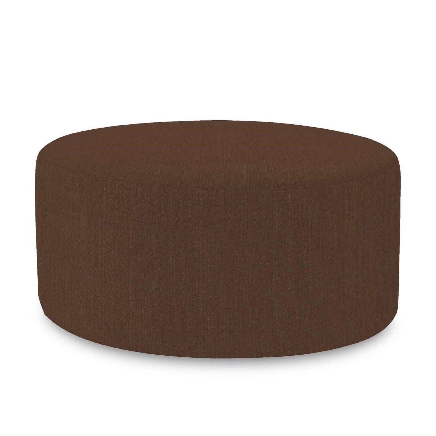 Universal Round Ottoman-The Howard Elliott Collection-HOWARD-132-202-Stools & OttomansSterling Chocolate-100% Polyester-21-France and Son