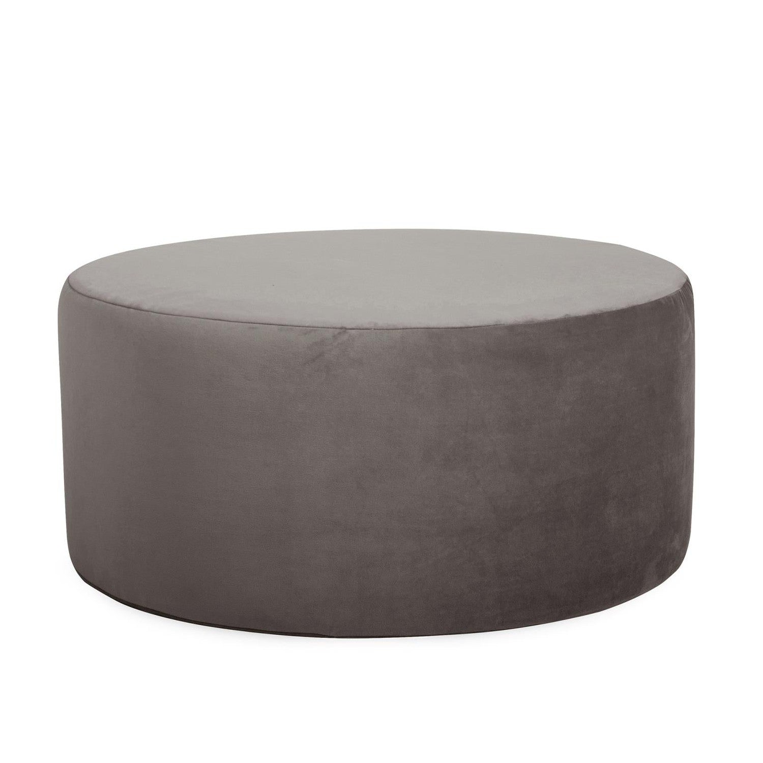 Universal Round Ottoman-The Howard Elliott Collection-HOWARD-132-225-Stools & OttomansPewter-100% Polyester-26-France and Son