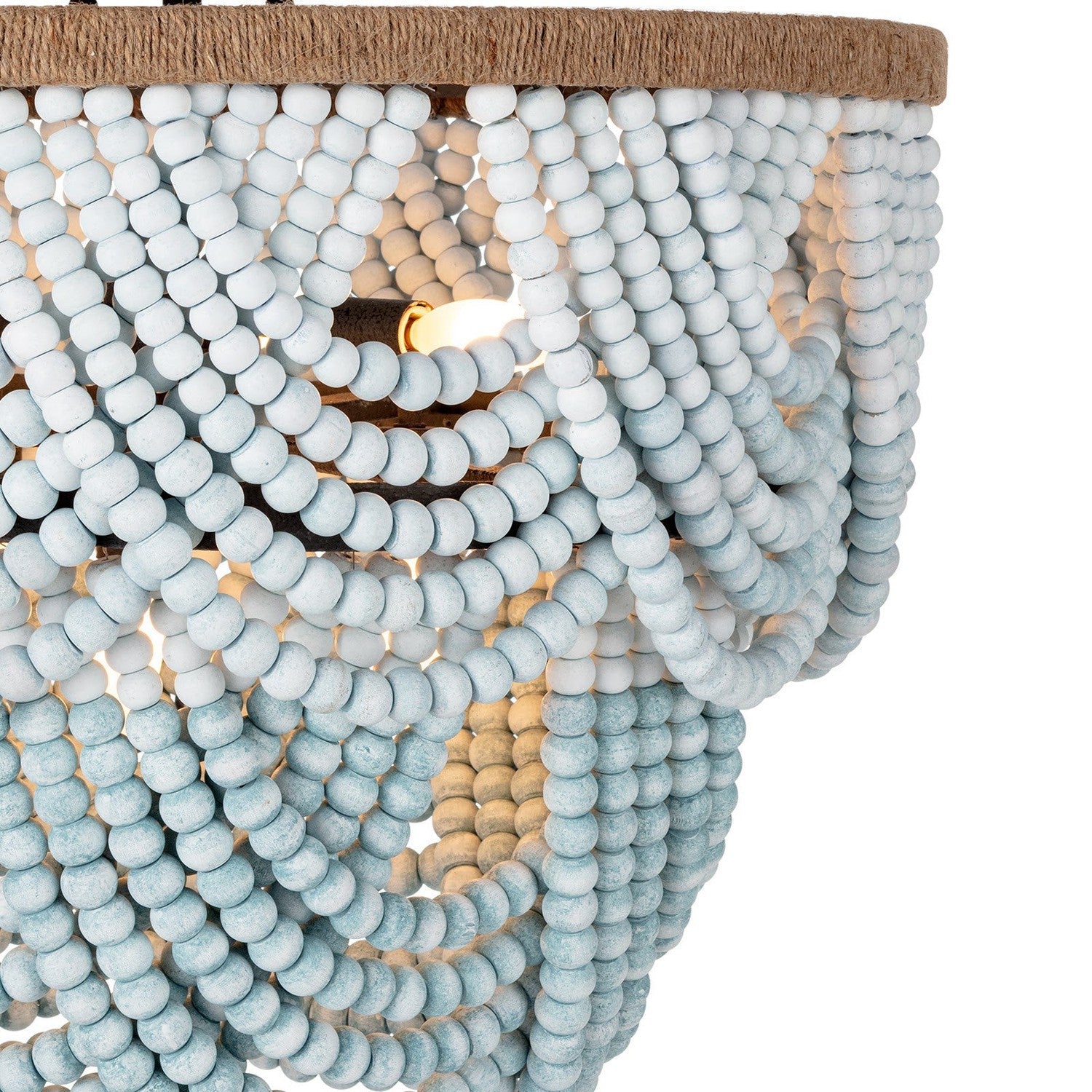 Ombre Wood Bead Flush Mount-Regina Andrew Design-RAD-16-1374-Flush Mounts-5-France and Son