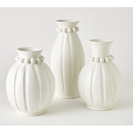 Pearl Vase-Global Views-GVSA-3.31851-VasesTall-Matte White-1-France and Son