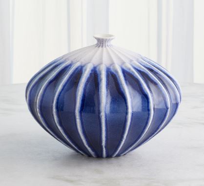 Furrow Vase-Global Views-GVSA-1.10958-VasesWide-Cobalt-8-France and Son