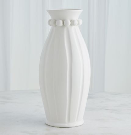 Pearl Vase-Global Views-GVSA-3.31851-VasesTall-Matte White-2-France and Son