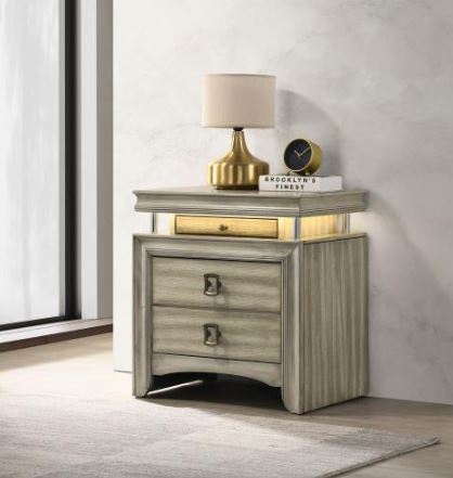Giselle 3-Drawer Nightstand Bedside Table With LED-Coaster Fine Furniture-CL-224392-Nightstands-2-France and Son
