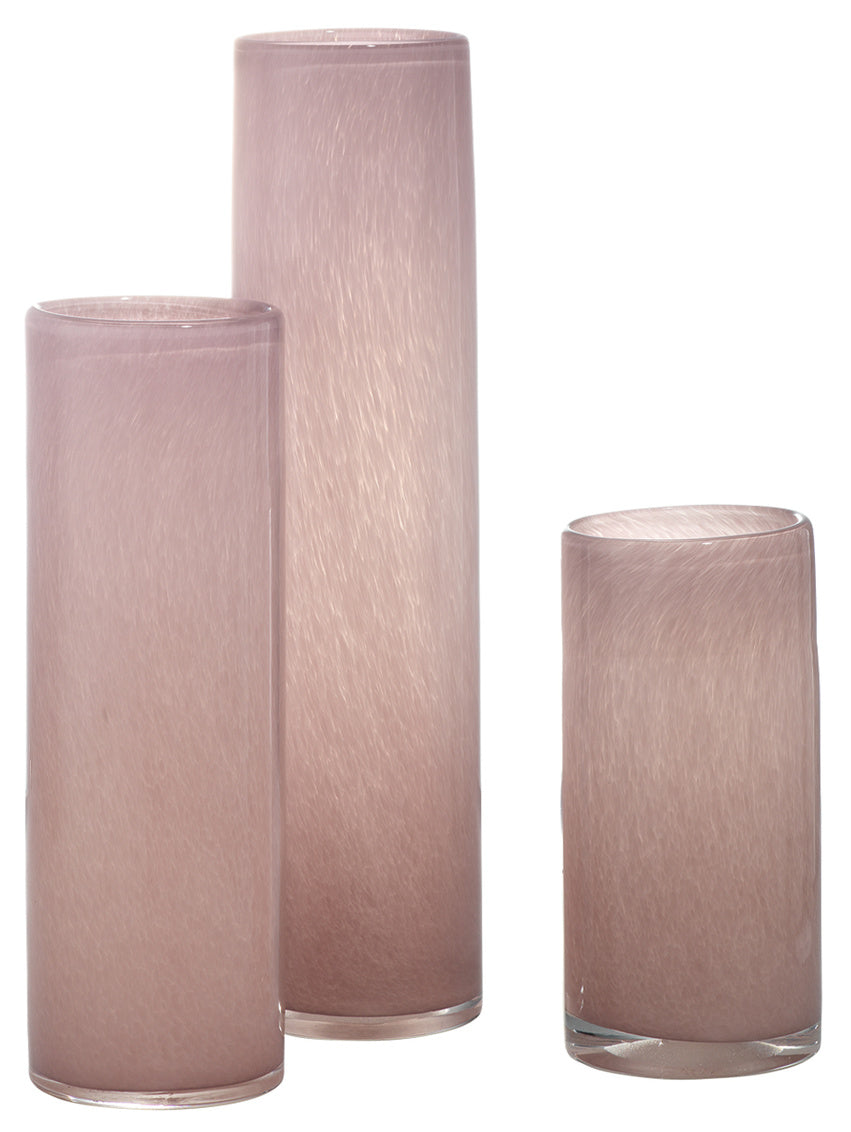 Gwendolyn Hand Blown Vases (Set of 3)-Jamie Young-JAMIEYO-7GWEN-VAPI-VasesPink Salt Glass-11-France and Son