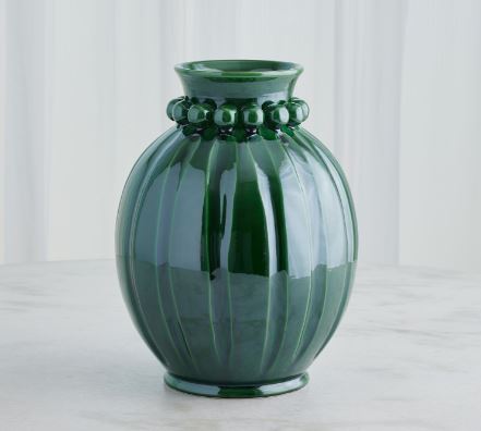 Pearl Vase-Global Views-GVSA-3.31856-VasesWide-Emerald-8-France and Son