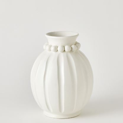 Pearl Vase-Global Views-GVSA-3.31853-VasesWide-Matte White-4-France and Son