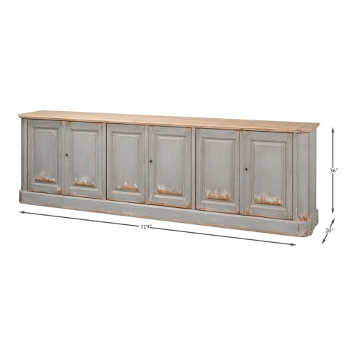 Karlsson Antique Swedish Grey Sideboard-SARREID-SARREID-53877-Sideboards & Credenzas-6-France and Son
