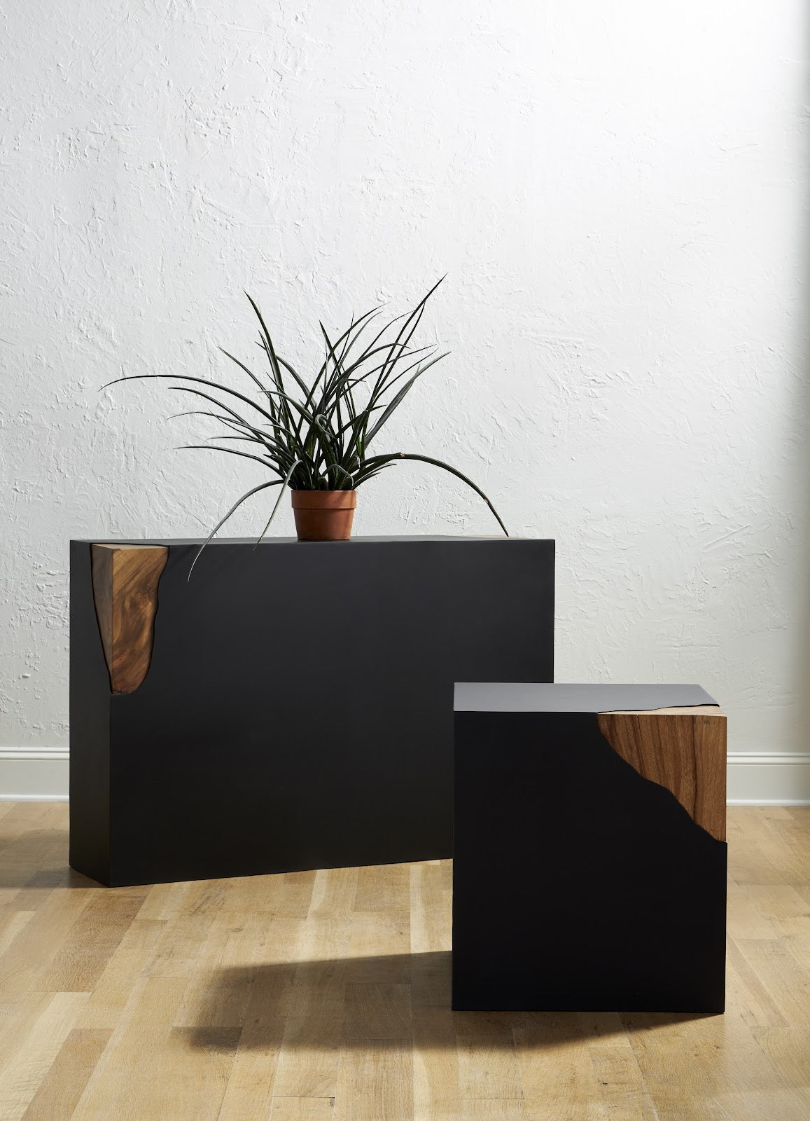 Cornered Side Table - Natural - Iron-Phillips Collection-PHIL-TH110321-Side Table-4-France and Son