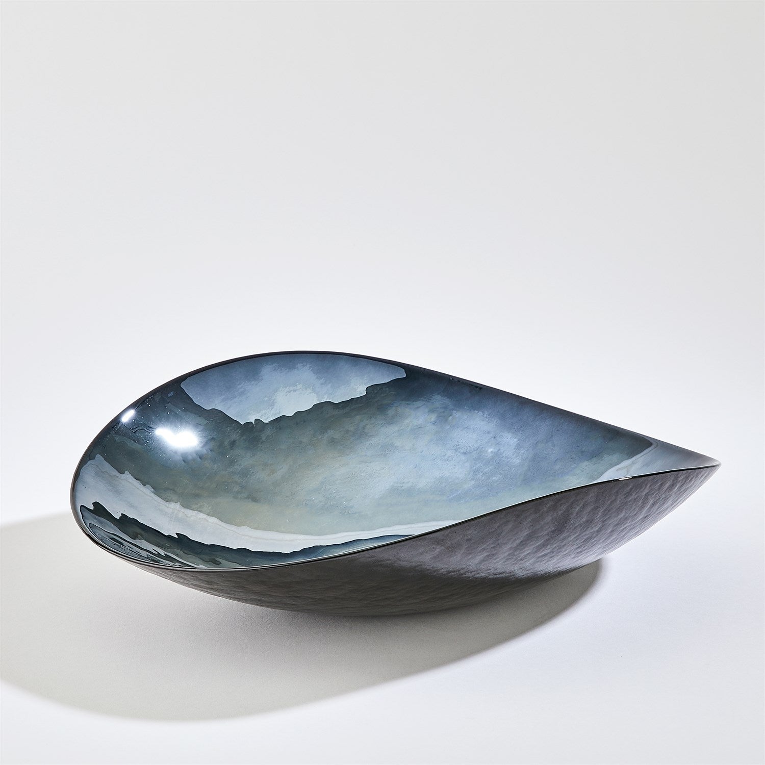 Obsidian Folded Plate - Metallic Black-Global Views-GVSA-7.30273-Decorative Objects-2-France and Son