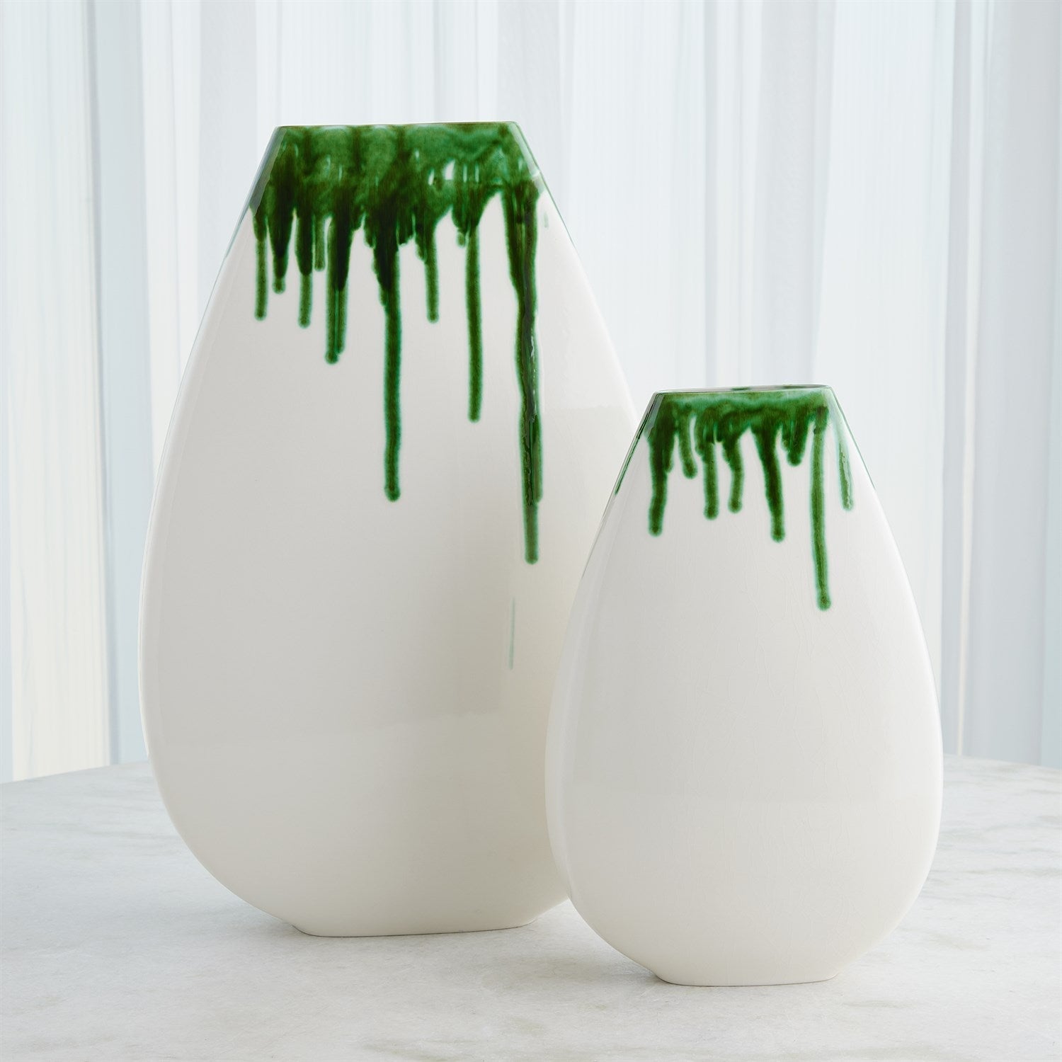 Giant Teardrop Vase - Emerald-Global Views-GVSA-1.10949-VasesLg-1-France and Son