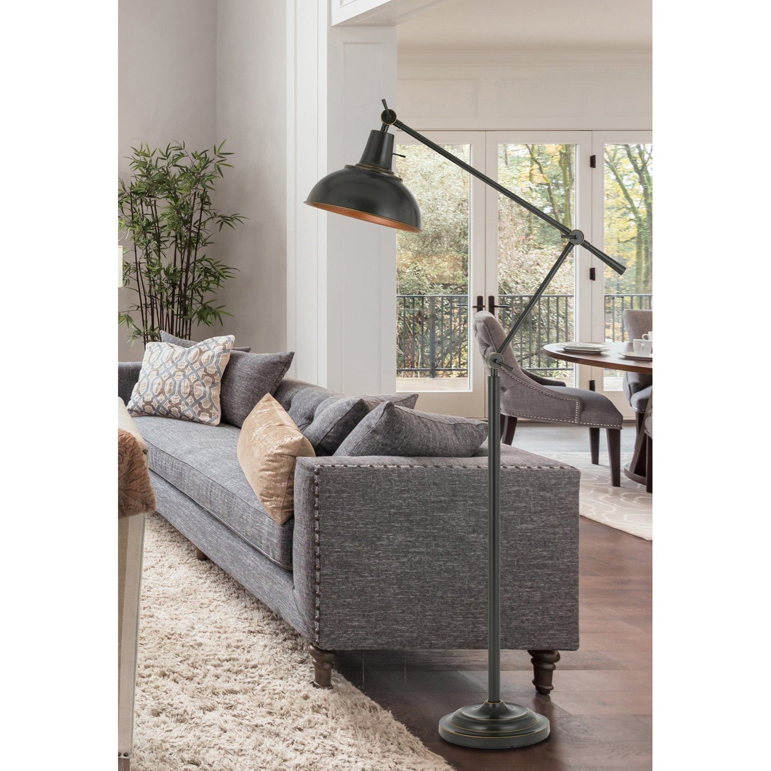 100W Eupen Metal Adjust Able Floor Lamp-Cal Lighting-CAL-BO-2689FL-DB-Floor Lamps-1-France and Son