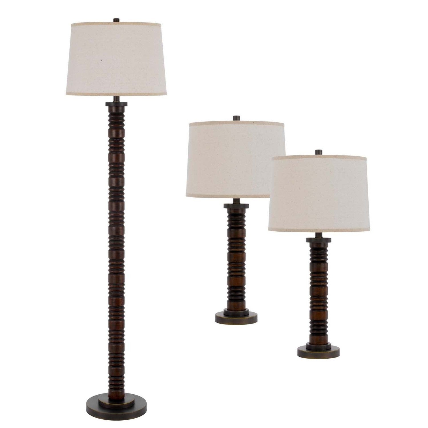 150W 3 way Northfield Resin Table and Floor Lamp Set-Cal Lighting-CAL-BO-3020-3-Table Lamps-1-France and Son