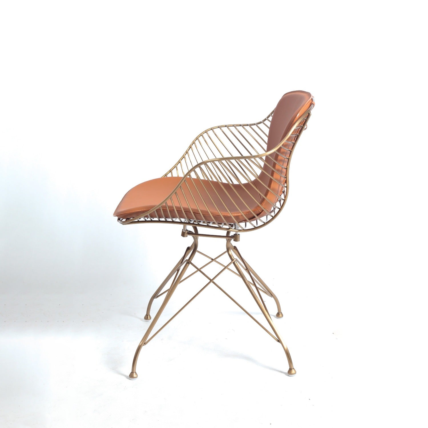 Odilia Dining Arm Chair-France & Son-FMC096BRNRGLD-Dining Chairs-5-France and Son