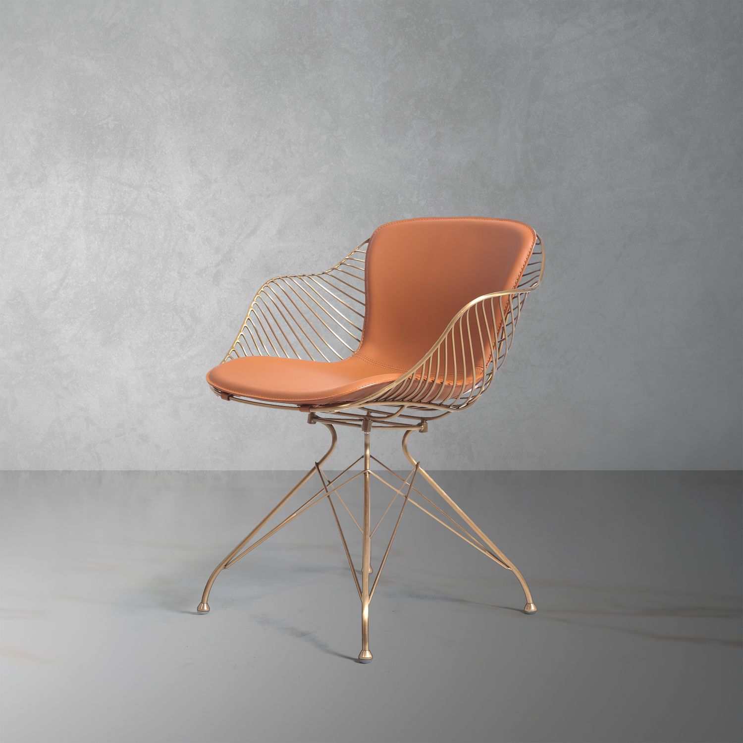Odilia Dining Arm Chair-France & Son-FMC096BRNRGLD-Dining Chairs-1-France and Son