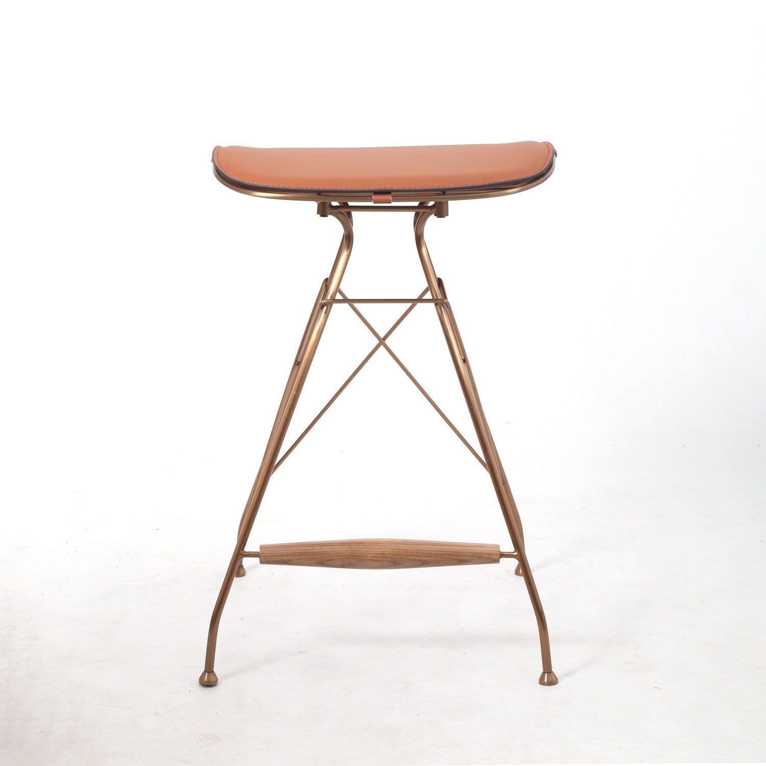 Odilia Counter Stool-France & Son-FMS018C-BRNRGLD-Dining Chairs-1-France and Son