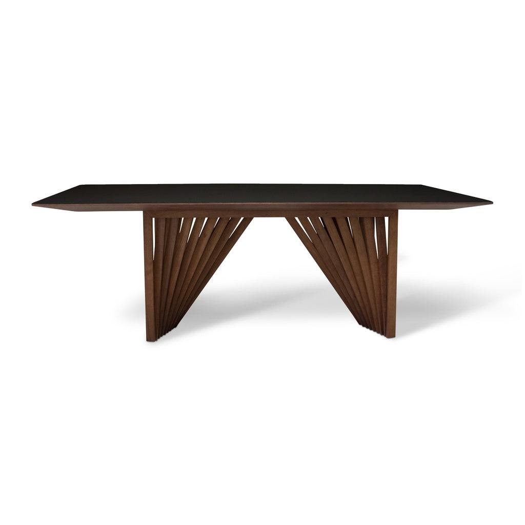 Laguna Glass Top Dining Table-Urbia-URBIA-BSM-99026-06-Dining TablesOff White - Nogal-5-France and Son