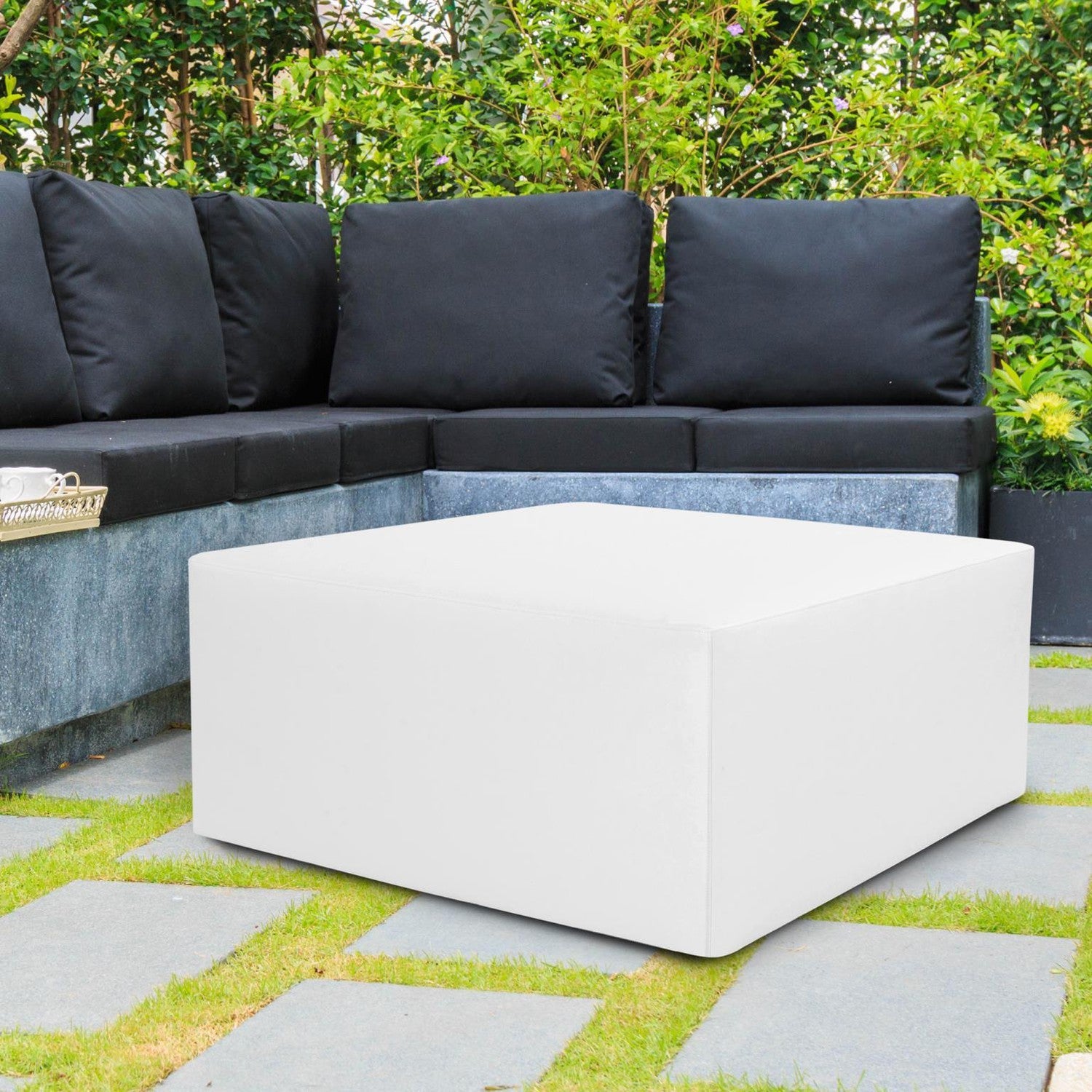 Outdoor Universal 36 Square Ottoman-The Howard Elliott Collection-HOWARD-Q133-064-Stools & OttomansBlack-6-France and Son